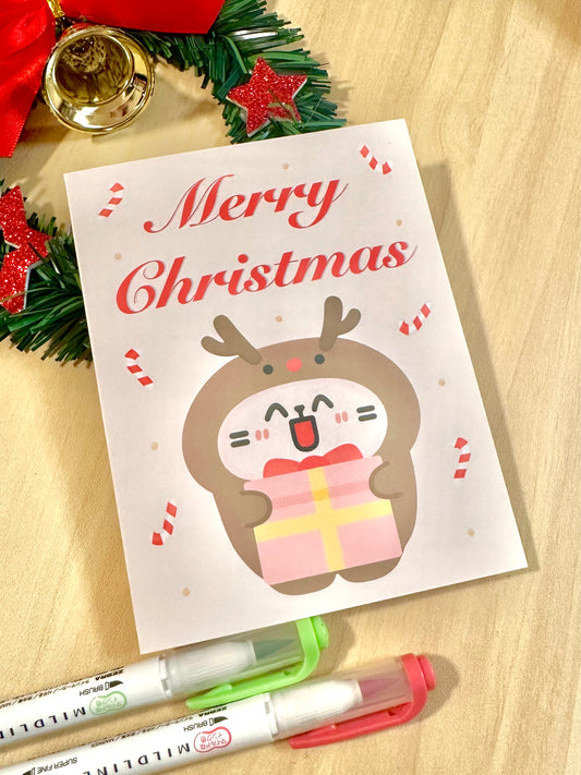 Reindeer Chubby Christmas Card