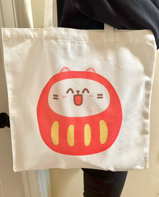 Lucky Cat Chubby Double Sided Tote Bag