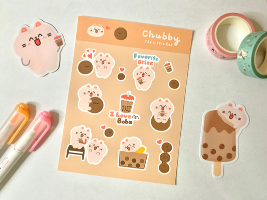 Chubby Loves Boba Sticker Sheet