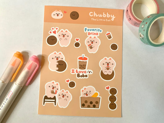 Chubby Loves Boba Sticker Sheet